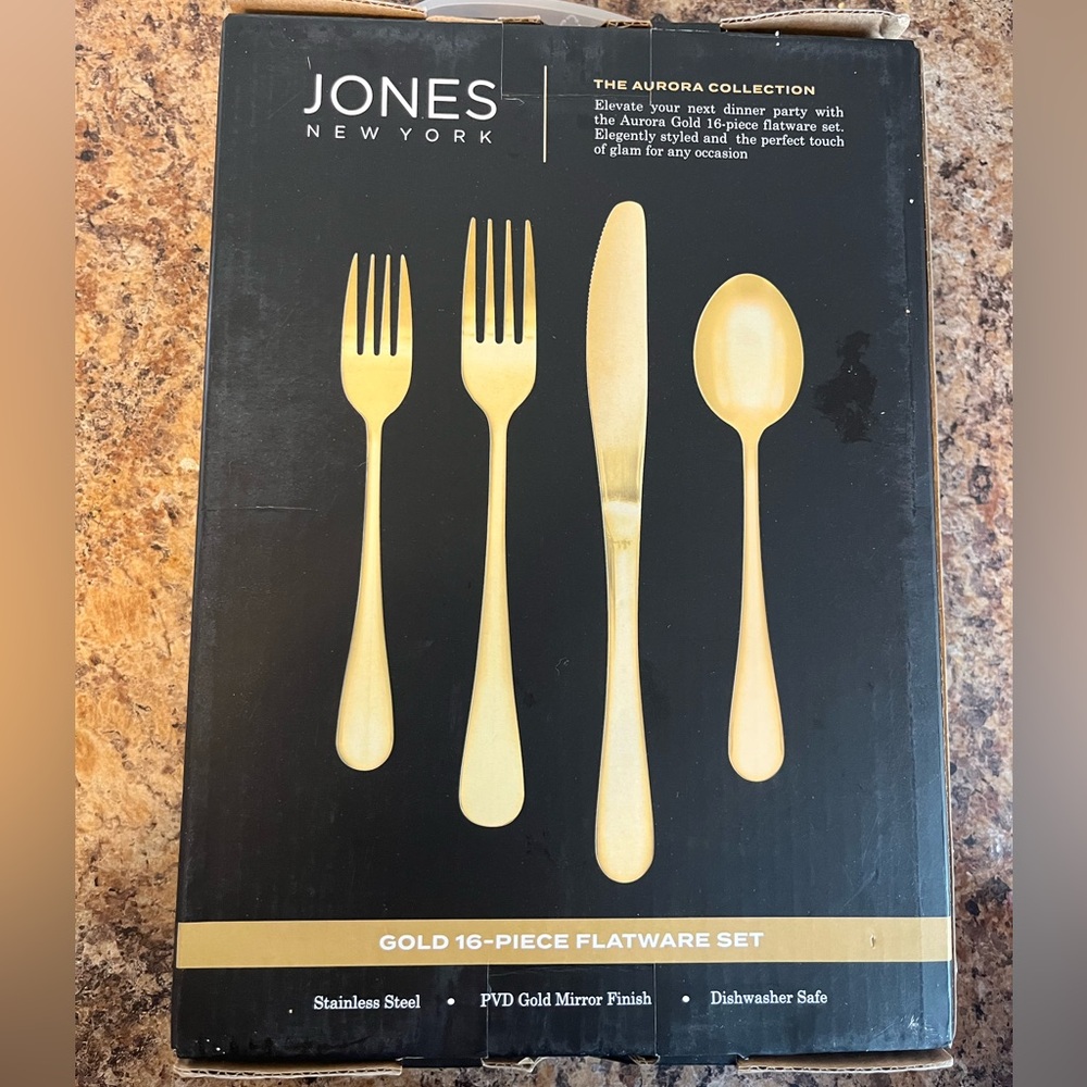 Jones New York Gold Silverware Set